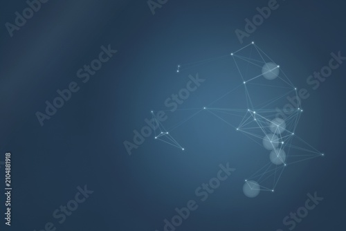 Obraz na płótnie Abstract network of points and lines on blue background