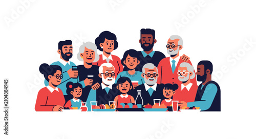 Diverse group of people sitting together.