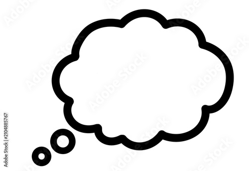 Black empty thought bubble icon transparent background