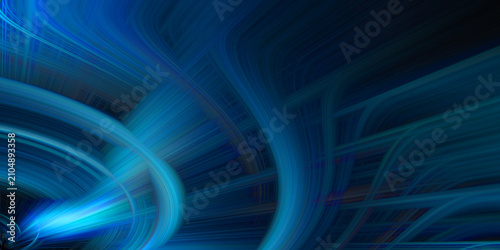 Принти на полотні Abstract dynamic light swirls in vivid blue colors creating fast motion speed effects