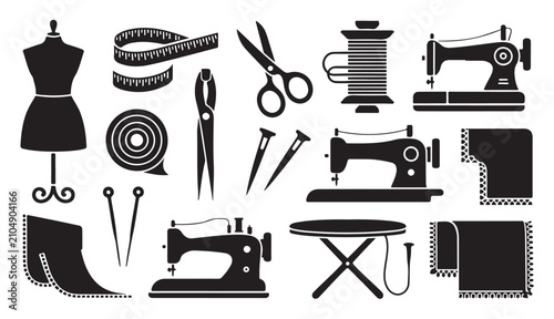 Canvastavla Sewing and dressmaking workshop tools kit with mannequin tape measure and sewing machine