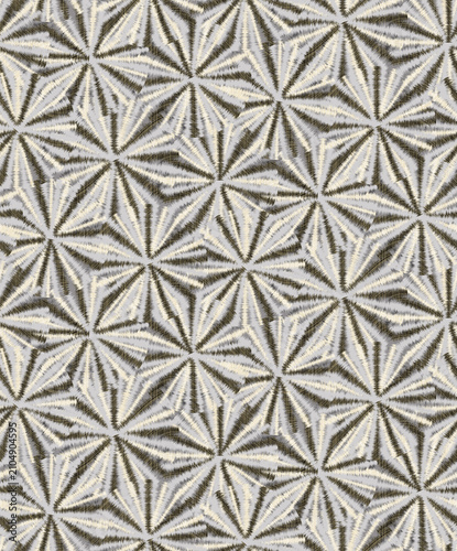 Tableau sur toile Seamless geometric background, distressed monotone sunburst mosaic