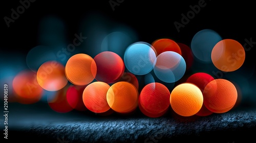 Colorful Night Bokeh Orbs Creating Abstract Glow.