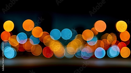Vibrant City Lights Bokeh Night Scene Abstract Glow.