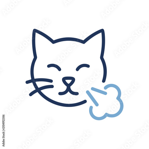 Canvas Print Pet Allergy Icon Containing cat allergy, pet dander, sneezing, and outline illustration