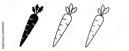 Fresh organic carrot vegetable icon set. healthy nutrition. fresh vegetable organic food signs