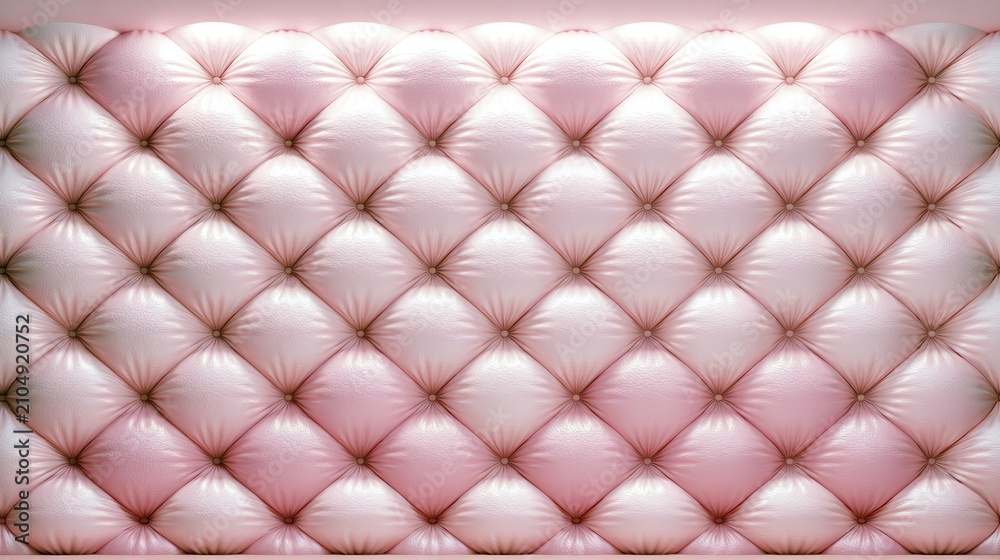 Obraz premium Pink tufted leather upholstery texture background.