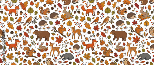Photography Whimsical Woodland Animals Autumn Leaf Pattern