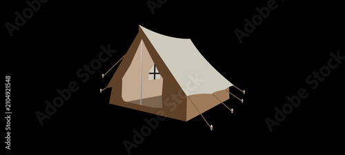 Camping Tent Vector Illustration – Outdoor Adventure Canvas Shelter.