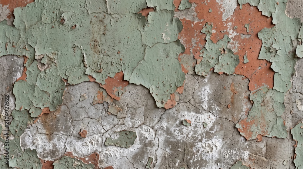 Fototapeta premium Peeling paint layers on a concrete wall.