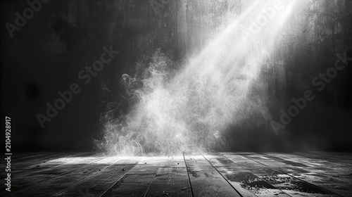 Luxury Black Empty Room with Dark Wall and Floor Texture Background for Product Display