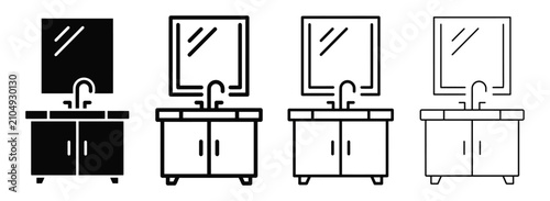 Canvastavla Bathroom vanity sink icon set