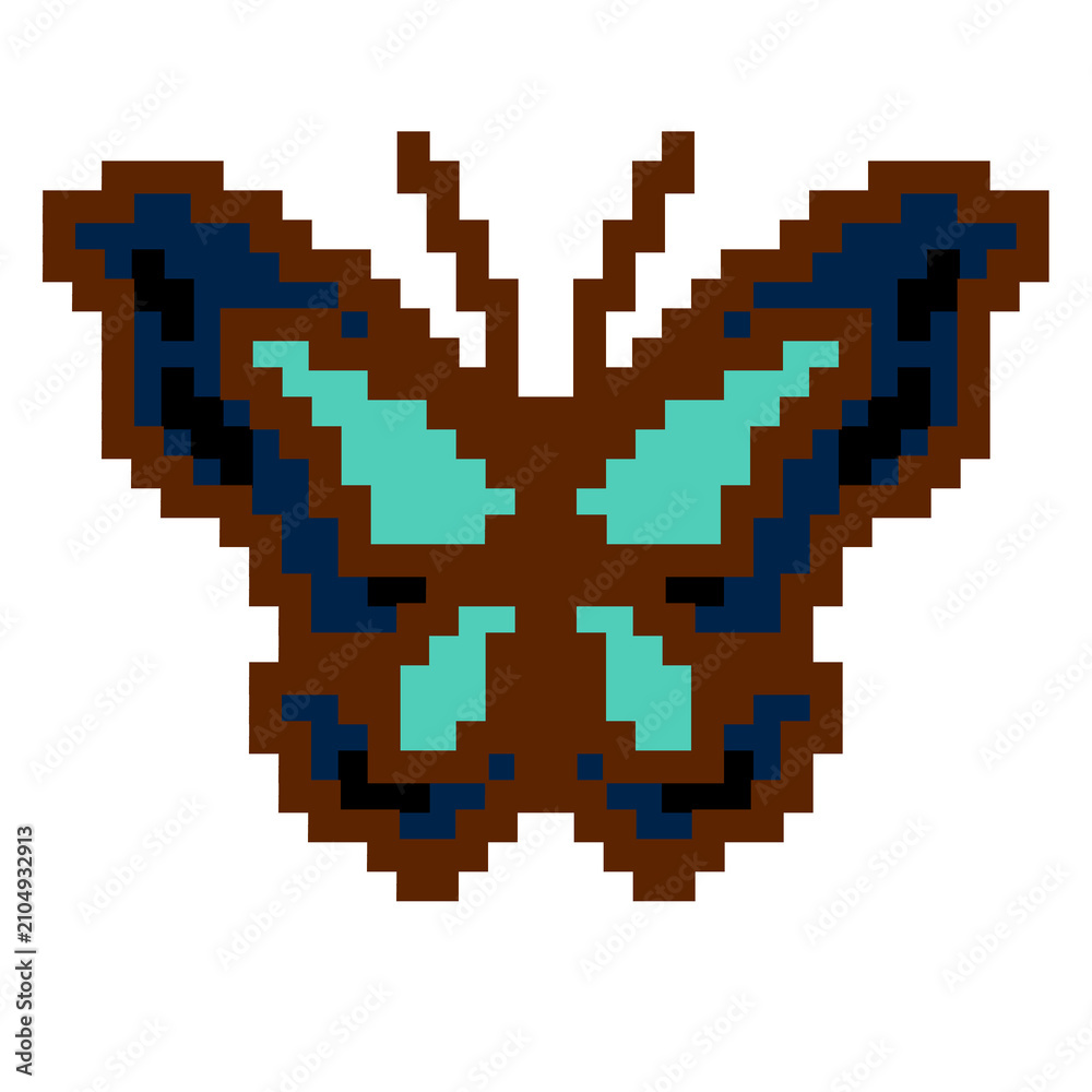 Fototapeta premium Butterfly pixel art 