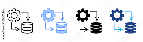 Data Systems icon set multiple style collection