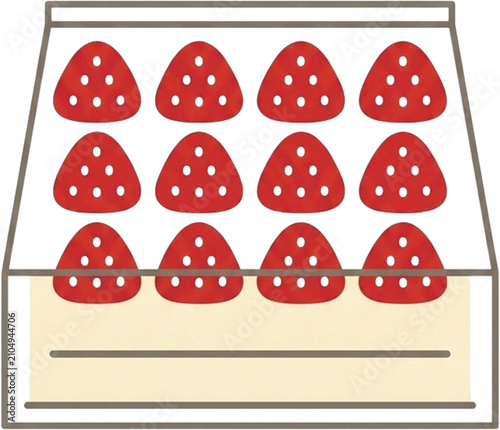 Fresh Strawberries Packaged in Box Vector Illustration