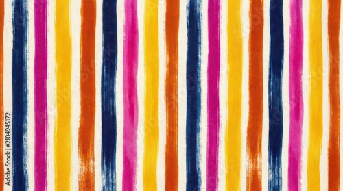 Colorful vertical stripe pattern painted with textured brushstrokes
