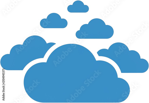 Layered Blue Clouds Group Vector Graphic Illustration
