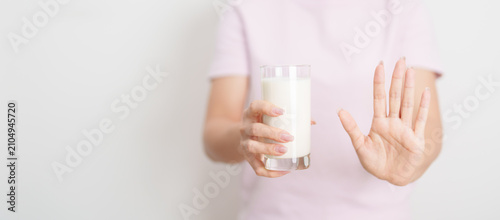 Obraz na płótnie Lactose intolerance and Milk allergy