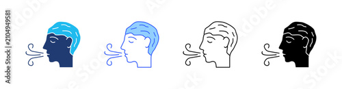 Fotografía Breathing Multiple Style Icon Set Collection Pack Web Banner Vector