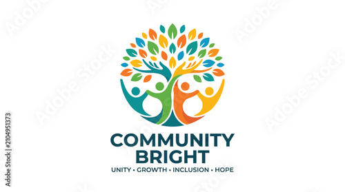 Community Bright logo with tree of life and people figures.