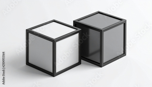 Minimalist Black and White Cubes for Modern Design