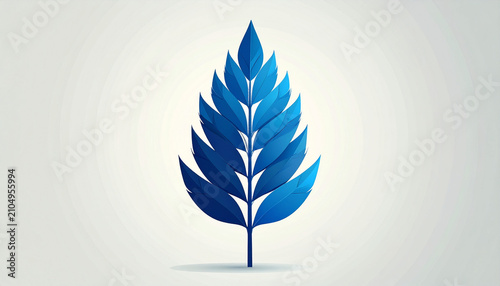 Stylized Blue Leaf Illustration for Nature Design