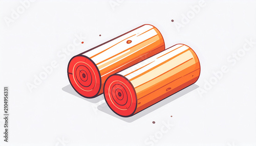 Cartoon Logs Illustration for Wood or Lumber Theme