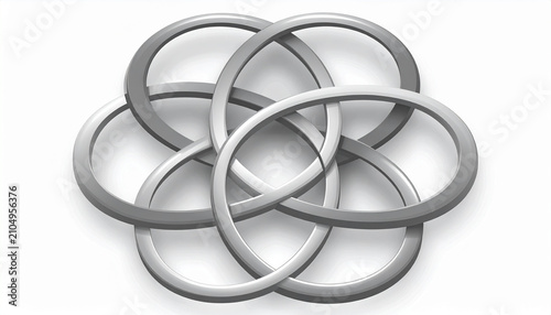 Interlocking Metal Rings Arrangement for Industrial Design