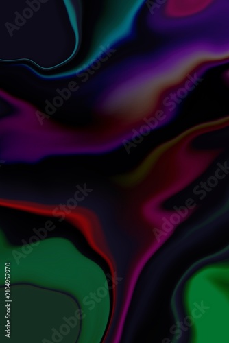 Abstract Swirls of Color on Dark Background