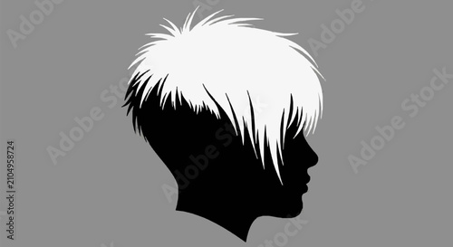 Obraz na płótnie Silhouette of a Young Person with Short Hair.