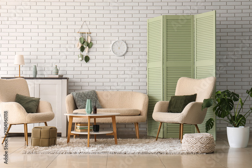 Cozy living room interior w...