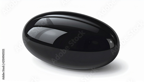 Sleek Black Obsidian Stone with Smooth Surface