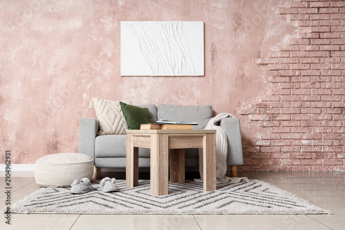 Cozy living room interior w...
