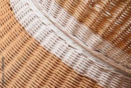Close up of a woven wicker ...