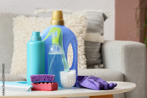 Different cleaning supplies...