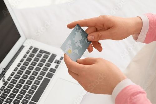 Female hands with credit ca...