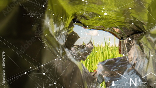 Toxic Data World Concept Chemical Network Inside Plastic Waste Environment