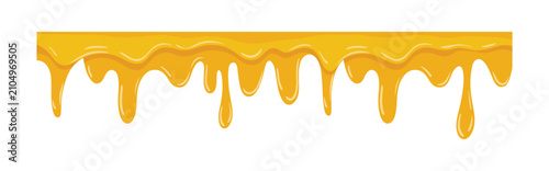 Obraz na płótnie Dripping Honey Border: A close-up of golden honey cascading in thick, viscous drips, creating a sweet and sticky border