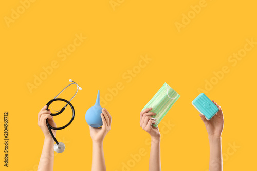 Female hands with stethosco...