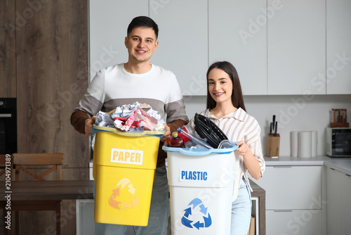 Young couple with sorted ru...