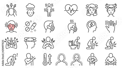 Принти на полотні Set of medical and healthcare icons showing various doctor specialties and body