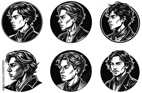User icon vector set. Profile and people silhouette collection.