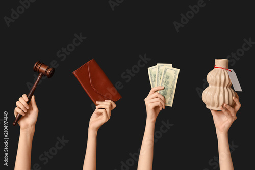 Female hands with auction g...