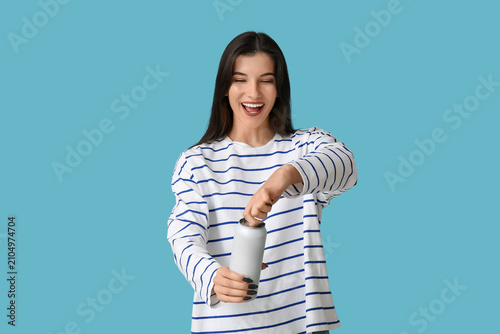 Beautiful young woman with ...