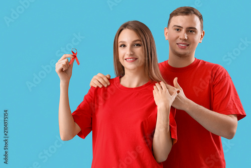 Young man and woman with re...