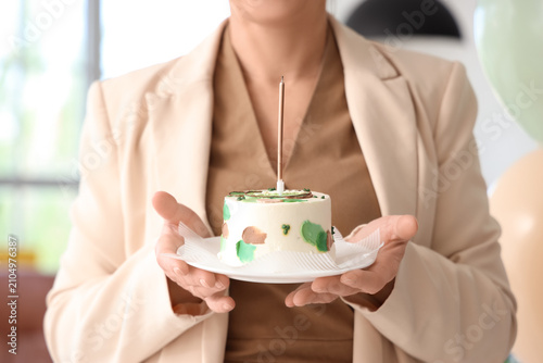 Mature woman with birthday ...