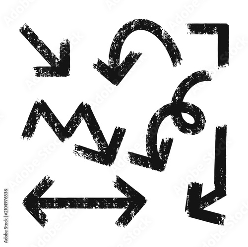 Grunge Arrow Vector Grunge Arrow Brush Grunge Arrow Paint Set