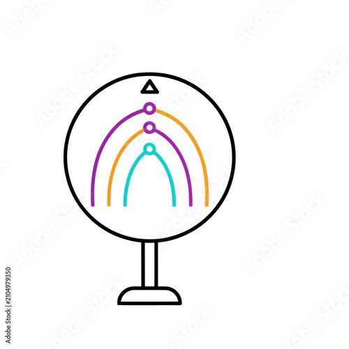Abstract Circle with Arcs and Triangle