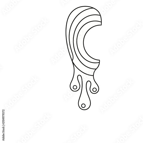 Abstract dripping shape with curved lines