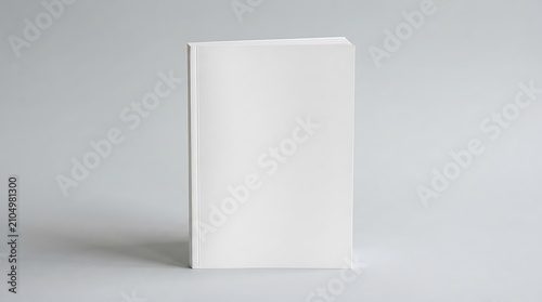 Blank white book cover standing upright for design mockup. magazine mockup psd